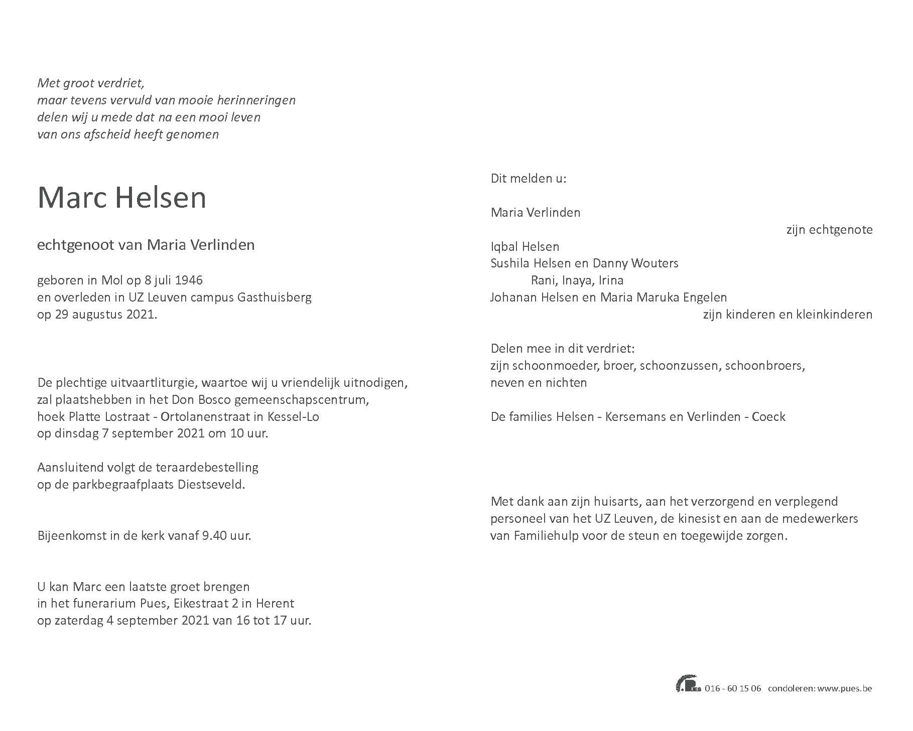 Brief Marc Helsen